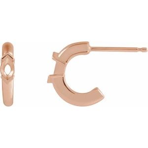 14K Rose Gold 4x2 mm Marquise Accented 10 mm Hoop Earring Mounting
