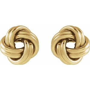 14K Yellow 10 mm Knot Earrings