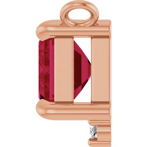 14K Rose Gold Lab-Grown Ruby & .025 CTW Natural Diamond Necklace Center