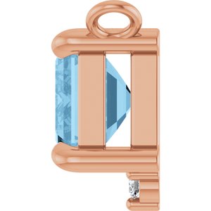 14K Rose Gold Natural Sky Blue Topaz & .025 CTW Natural Diamond Necklace Center