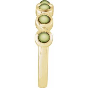 14K Yellow Gold Cabochon Natural Peridot Stackable Ring