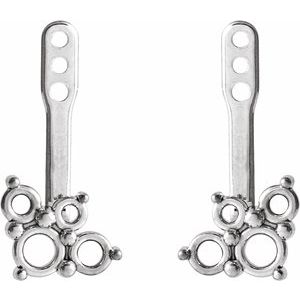 Sterling Silver Accented Left Earring Jacket Mounting – image 2