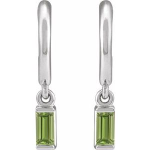 Sterling Silver Natural Peridot 17.6 mm Hoop Earrings – image 2