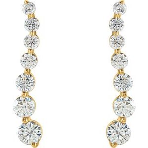 14K Yellow Gold Journey Diamond Earrings