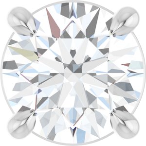 14K White Gold 5.5 mm Natural White Sapphire Pendant