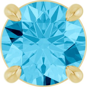 14K Yellow Gold 5.5 mm Natural Aquamarine Pendant