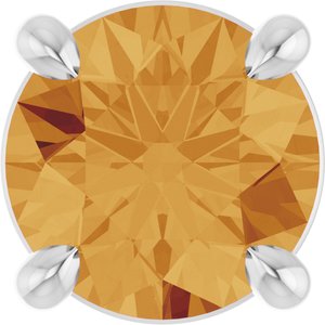 Platinum 5.5 mm Natural Citrine Pendant