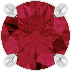 Platinum 5.5 mm Lab-Grown Ruby Pendant