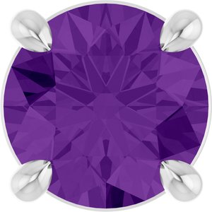 Platinum 5.5 mm Natural Amethyst Pendant