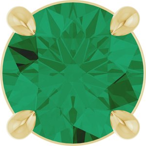 14K Yellow Gold 5.5 mm Lab-Grown Emerald Pendant