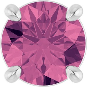 14K White Gold 5.5 mm Natural Pink Tourmaline Pendant