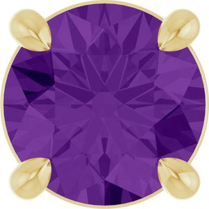 14K Yellow Gold 5.5 mm Natural Amethyst Pendant