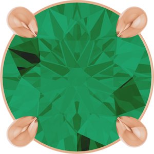 14K Rose Gold 5.5 mm Lab-Grown Emerald Pendant