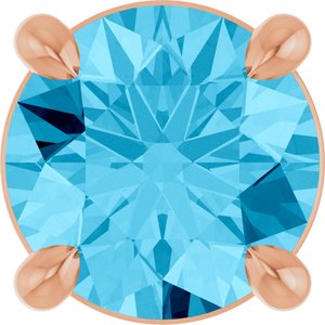 14K Rose Gold 5.5 mm Natural Aquamarine Pendant