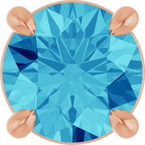 14K Rose Gold 5.5 mm Natural Blue Zircon Pendant