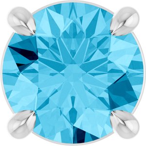 14K White Gold 5.5 mm Natural Aquamarine Pendant