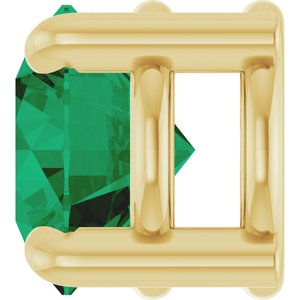 14K Yellow Gold 5.5 mm Lab-Grown Emerald Pendant