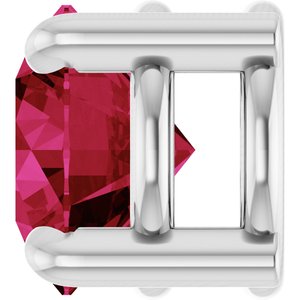 14K White Gold 5.5 mm Lab-Grown Ruby Pendant