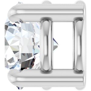 14K White Gold 5.5 mm Natural White Sapphire Pendant