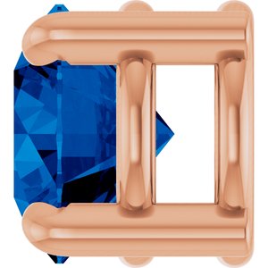 14K Rose Gold 5.5 mm Lab-Grown Blue Sapphire Pendant
