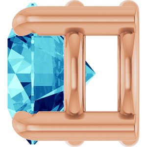 14K Rose Gold 5.5 mm Natural Blue Zircon Pendant