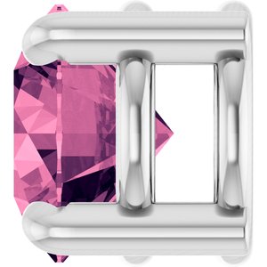 14K White Gold 5.5 mm Natural Pink Tourmaline Pendant
