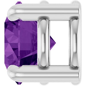 14K White Gold 5.5 mm Natural Amethyst Pendant
