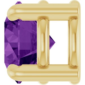 14K Yellow Gold 5.5 mm Natural Amethyst Pendant