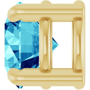 14K Yellow Gold 5.5 mm Natural Blue Zircon Pendant