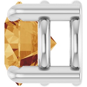 Platinum 5.5 mm Natural Citrine Pendant