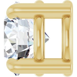 14K Yellow Gold 5.5 mm Natural White Sapphire Pendant