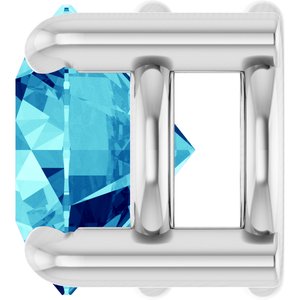 14K White Gold 5.5 mm Natural Blue Zircon Pendant