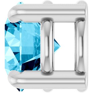 14K White Gold 5.5 mm Natural Aquamarine Pendant
