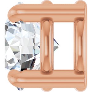 14K Rose Gold 5.5 mm Natural White Sapphire Pendant
