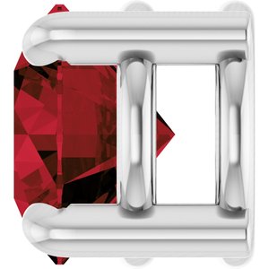 14K White Gold 5.5 mm Natural Mozambique Garnet Pendant