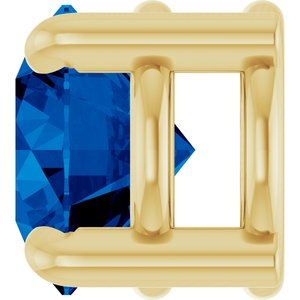 14K Yellow Gold 5.5 mm Natural Blue Sapphire Pendant
