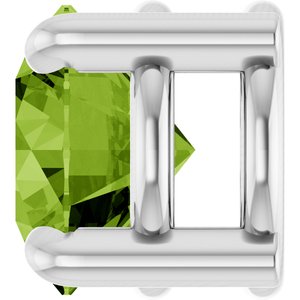 14K White Gold 5.5 mm Natural Peridot Pendant