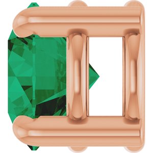 14K Rose Gold 5.5 mm Lab-Grown Emerald Pendant