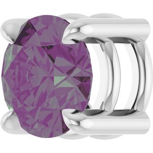 14K White Gold 5.5 mm Lab-Grown Alexandrite Pendant