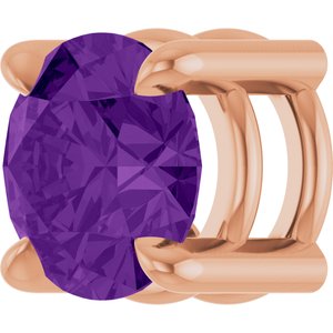 14K Rose Gold 5.5 mm Natural Amethyst Pendant
