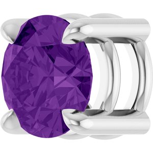 14K White Gold 5.5 mm Natural Amethyst Pendant