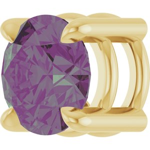 14K Yellow Gold 5.5 mm Lab-Grown Alexandrite Pendant