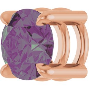 14K Rose Gold 5.5 mm Lab-Grown Alexandrite Pendant