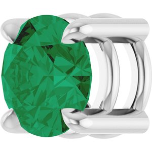 Platinum 5.5 mm Lab-Grown Emerald Pendant