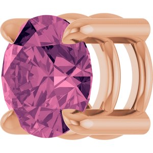 14K Rose Gold 5.5 mm Natural Pink Tourmaline Pendant