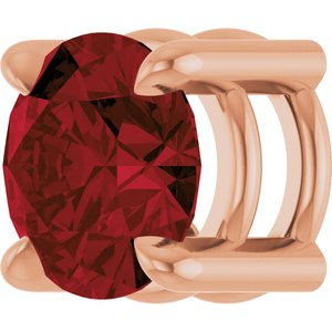 14K Rose Gold 5.5 mm Natural Mozambique Garnet Pendant