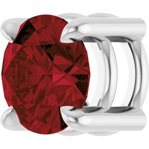Platinum 5.5 mm Natural Mozambique Garnet Pendant