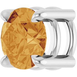 14K White Gold 5.5 mm Natural Citrine Pendant