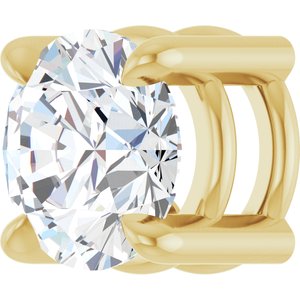14K Yellow Gold 5.5 mm Natural White Sapphire Pendant