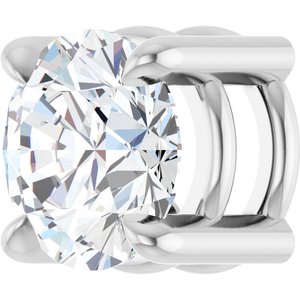 Platinum 5.5 mm Natural White Sapphire Pendant